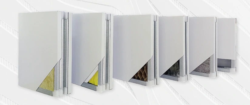 Cleanroom panels with different core materials