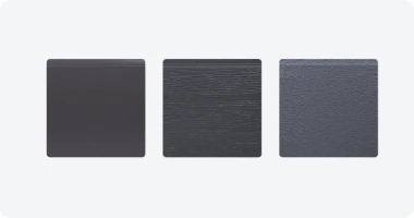 Three metal siding surface samples