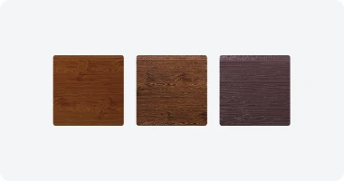 Three metal siding surface samples