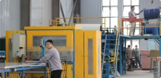 Factory machinery producing cleanroom panels